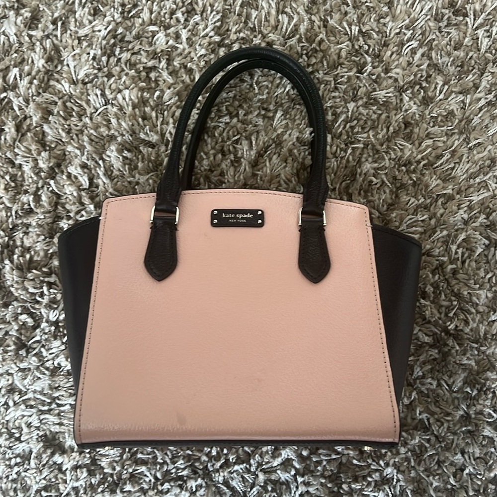 NWOT Kate Spade pink and black medium satchell
